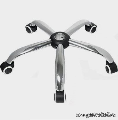 Стальное пятилучие для компьютерного кресла покрытое хромом артикул 01