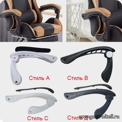 Универсальные ручки для офисного или игрового кресла артикул 13