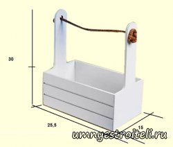 Кашпо деревянное 25.5х15х30  см