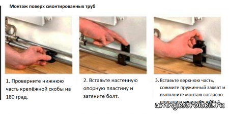 Монтаж плинтуса поверх уже смонтированных труб